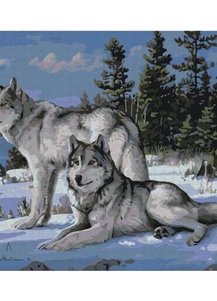 Картина по номерам "волки-защитники" brushme bs51412 40х50 см