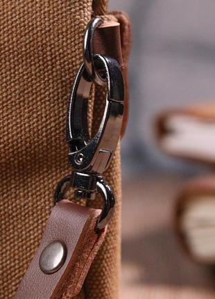 Практичная мужская барсетка из текстиля 21260 vintage коричневая9 фото
