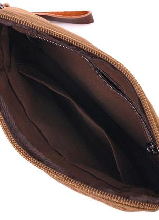Практичная мужская барсетка из текстиля 21260 vintage коричневая4 фото