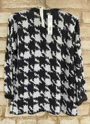 Трикотажный пиджак  кардиган черно-серого цвета с люрексом august silk оригинал  размер л7 фото