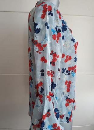 Дивовижна блуза zara з принтом красивих квітів і рюшами2 фото