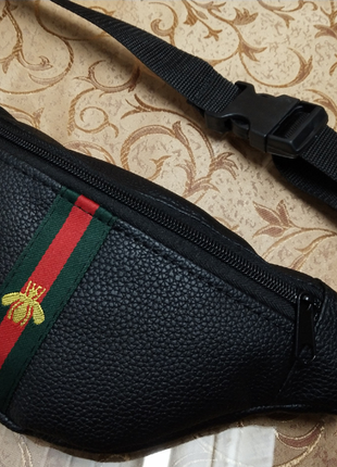 Сумка на пояс, бананка, поясная сумка, барыжка, напоясная сумка  в стиле gucci5 фото