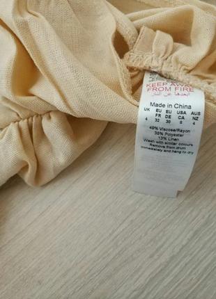 Необычный топ кроп блуза лен льон бренд prettylittlething,9 фото