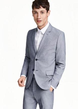 Оригинальный оксфордский пиджак slim fit от бренда h&m разм. 521 фото