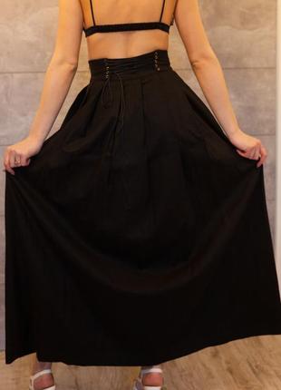 Шикарнейшая юбка в пол из натурального льна4 фото