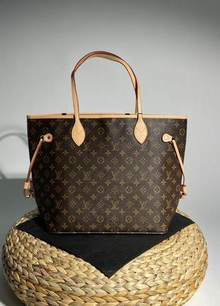 Сумка в стиле louis vuitton neverfull brown pink2 фото