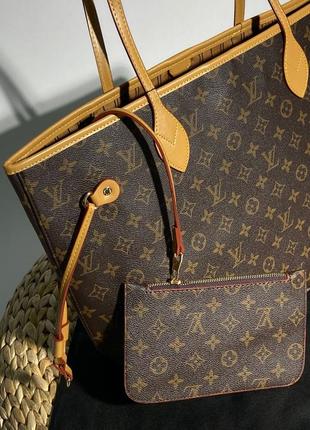 Сумка в стилі  louis vuitton neverfull brown caramel2 фото