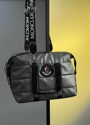 Сумка в стиле moncler puff silver4 фото