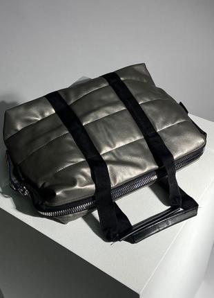 Сумка в стиле moncler puff silver6 фото