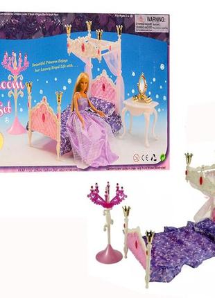 Мебель для кукол gloria спальня с кроватью (1214)