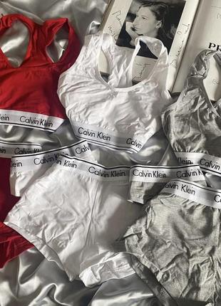 Комплект белья белье calvin klein кельвин кляйн белый красный