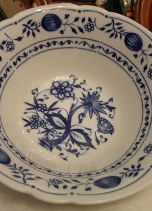 Блюдо глубокое салатник синий лук фарфор kahla германия №160
