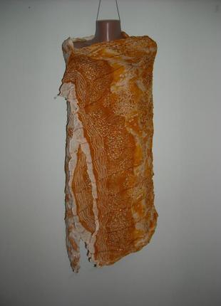 Шарф-парео шифоновое желто-оранжевое