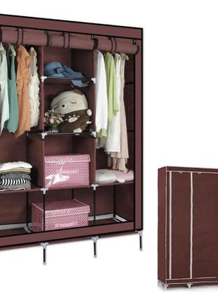 Тканинний складаний шафа для одягу і взуття 175х130х45 см storage wardrobe 88130