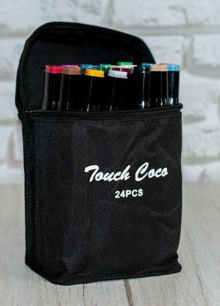 Набор скетч маркеров для рисования touch sketch 24 шт двусторонние фломастеры черный корпус4 фото