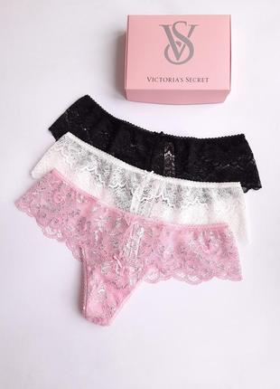 Набор кружевных трусиков виктория сикрет victoria's secret оригинал