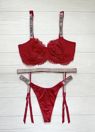 Роскошный комплект белья со стразами victoria's secret оригинал