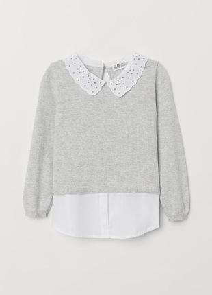 Нарядный свитер-рубашка на 2-4 года h&m