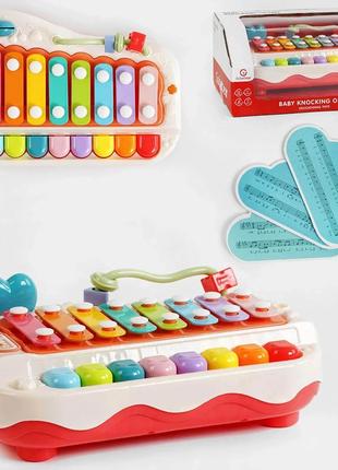 Музыкальная игрушка ксилофон sobebear baby knocking organ красный, yl1022-12cкр