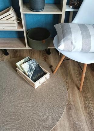 Килим з джуту коврик приліжковий декор для дому ручної роботи2 фото