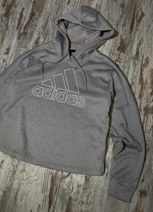 Женская толстовка adidas худи укороченная кофта топик топ swoosh dri fit1 фото