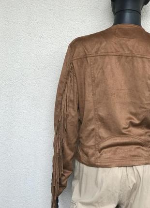 Шикарная курточка -посуха с кистями пол замш4 фото