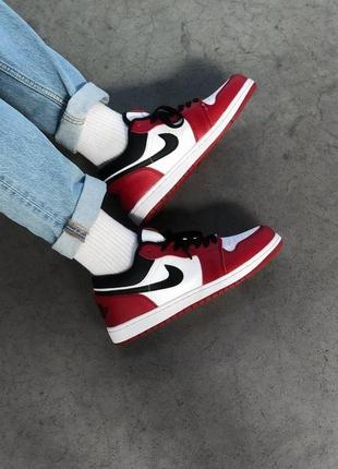 Кроссовки nike air jordan 1 мужские найк джордан кожа nike air force2 фото