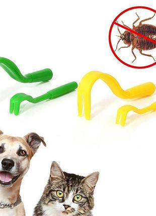 Приспособление пинцет для удаления клещей у домашних животных набор из 2-х штук