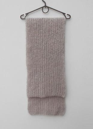 Теплий в'язаний вовняний мохеровий шарф