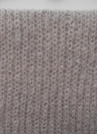 Теплый вязаный шерстяной мохеровый  шарф2 фото