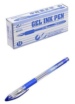 Ручка гелевая синяя aplus  (с гриппом) 12шт в упаковке, 501b--blu