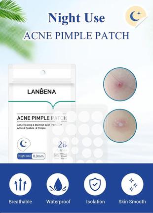 Гидроколлоидные патчи от прыщей и угрей против акне ночные lanbena acne pimple patch3 фото