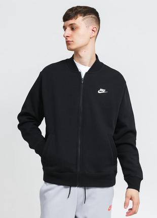 Оригінальна чоловіча толстовка / бомбер на флісі nike nsw club bomber jacket / bv2686-010