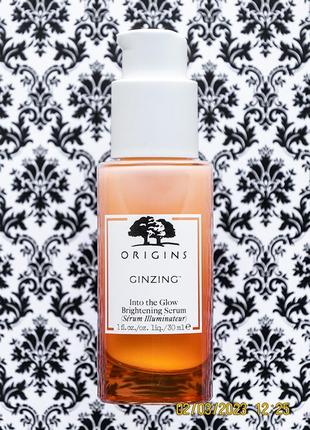 Осветляющая сыворотка для сияния кожи лица origins ginzing into the glow brightening serum