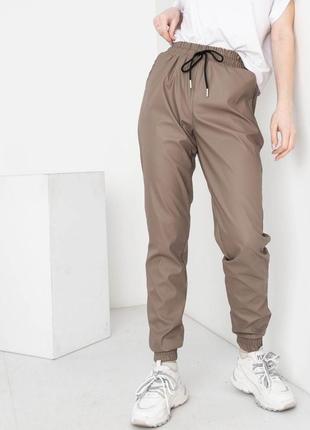 48-54р женские стильные джоггеры брюки из экокожи весна дешево4 фото
