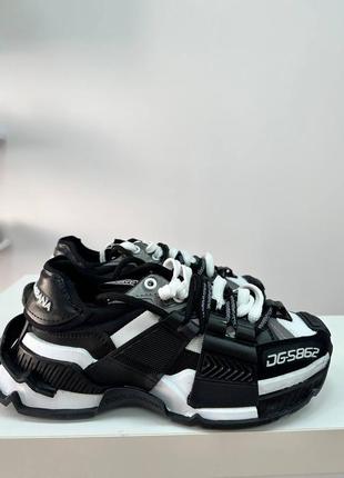 D&g space white новинка бомбезні жіночі масивні чорні кросівки бренд черные массивные топовые кроссовки демисезон