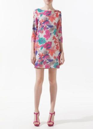 Zara платье пайетки цветочный принт