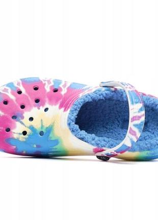 Оригинальные утепленные кроксы crocs classic tie-dye lined clog2 фото