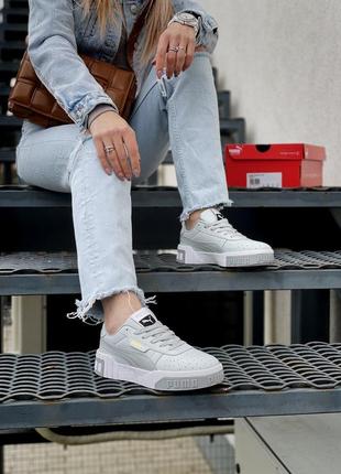 Женские кроссовки puma cali basket grey white / smb4 фото