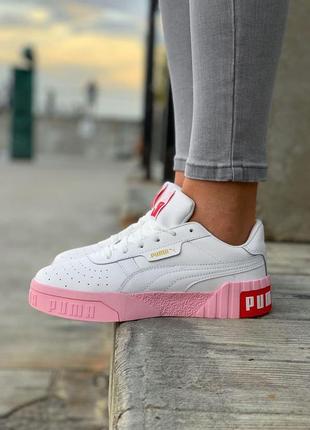 Женские кроссовки puma cali basket white pink 1 / smb