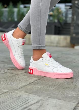 Женские кроссовки puma cali basket white pink 1 / smb6 фото