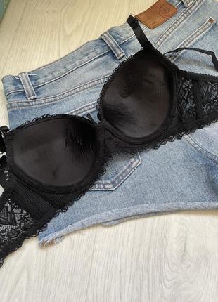 Лифчик чёрный кружевной чашка а с кружевом 65а 70а 75а 80а на маленькую грудь бюстгальтер