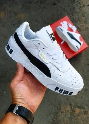 Женские кроссовки puma cali white black v2 / smb9 фото