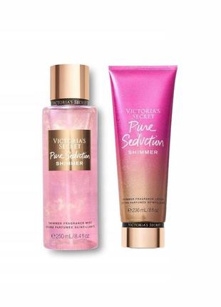 Набор спрей+лосьон victoria’s secret pure seduction shimmer