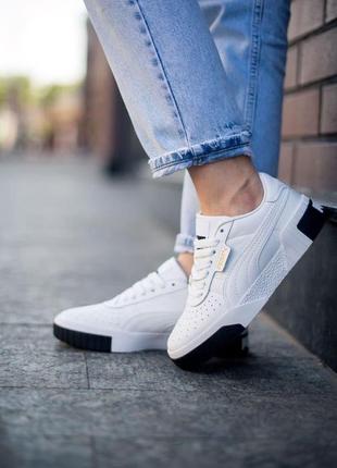 Женские кроссовки puma cali white black / smb4 фото