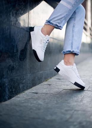 Женские кроссовки puma cali white black / smb8 фото