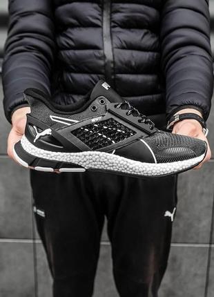 Мужские кроссовки puma hybrid runner v2 black white 1 / smb