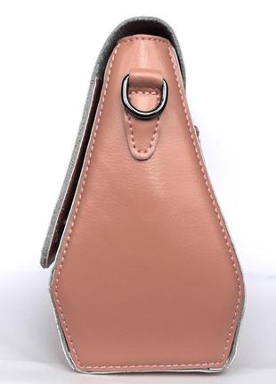 Женский кожаный клатч "cleopatra" розовый3 фото