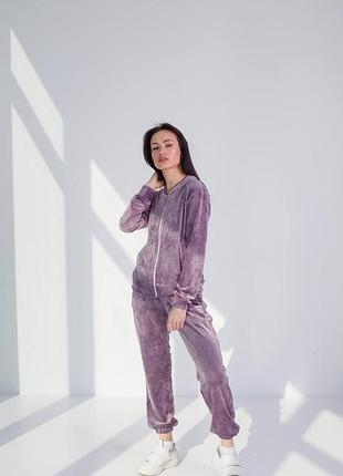 Костюм велюр кофта на блискавці штани джогери