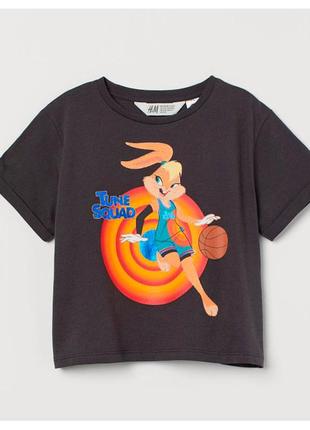 Дитяча укорочена футболка space jam h&m на дівчинку 929121 фото